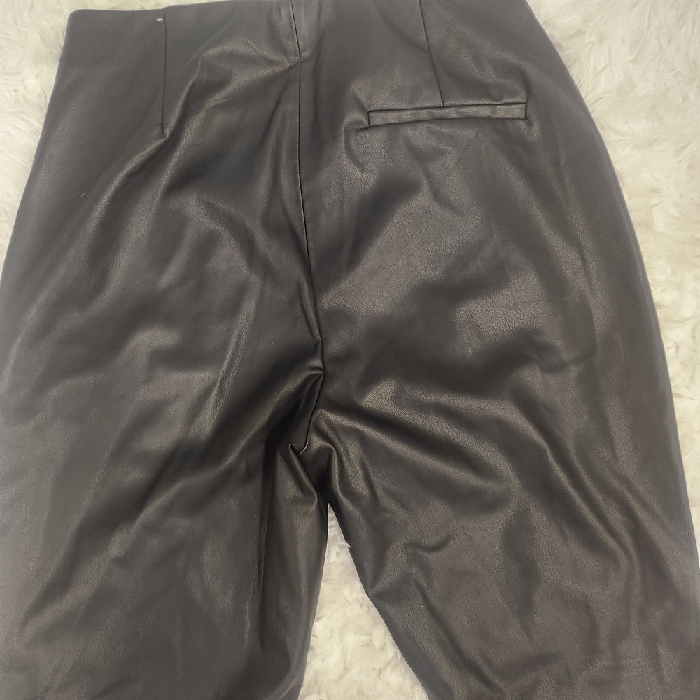 Zara Black Leather Look Trousers - Picture 7 of 7